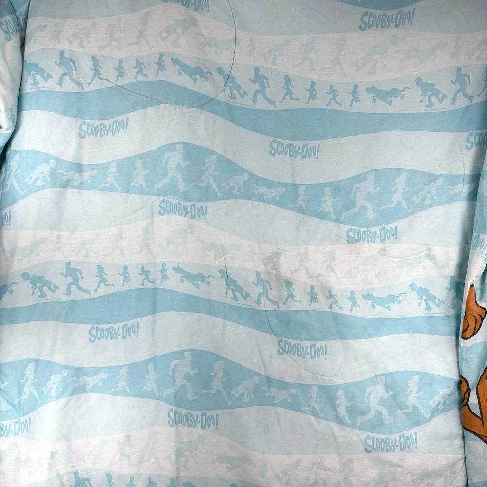 VTG 90s Scooby Doo Blanket Twin Comforter *Flaws* Shaggy Blue